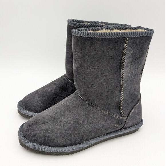 Harper Canyon Girls Winter Snow Boots Pull-On Faux Fur Lined Gray Size 3 EU18.5 - Picture 1 of 14